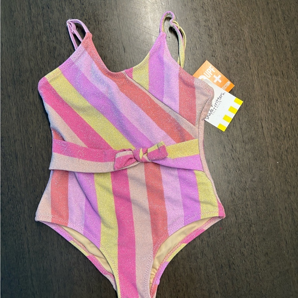 Colorful Striped Kids One Piece Swimsuit
